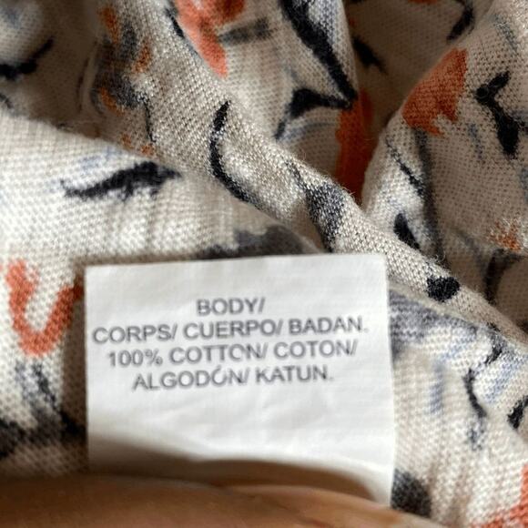 Lucky Brand Women's Orange & Cream Floral Print V-Neck Sleeveless Blouse Size S - Picture 4 of 14